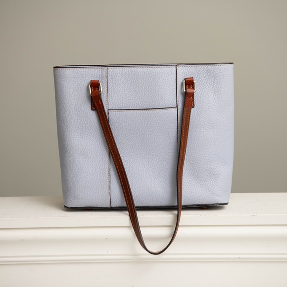 Dooney & Bourke Lexington Pebble Grain Leather Tote Bag Light Blue Shoulder Bag - Picture 3 of 4